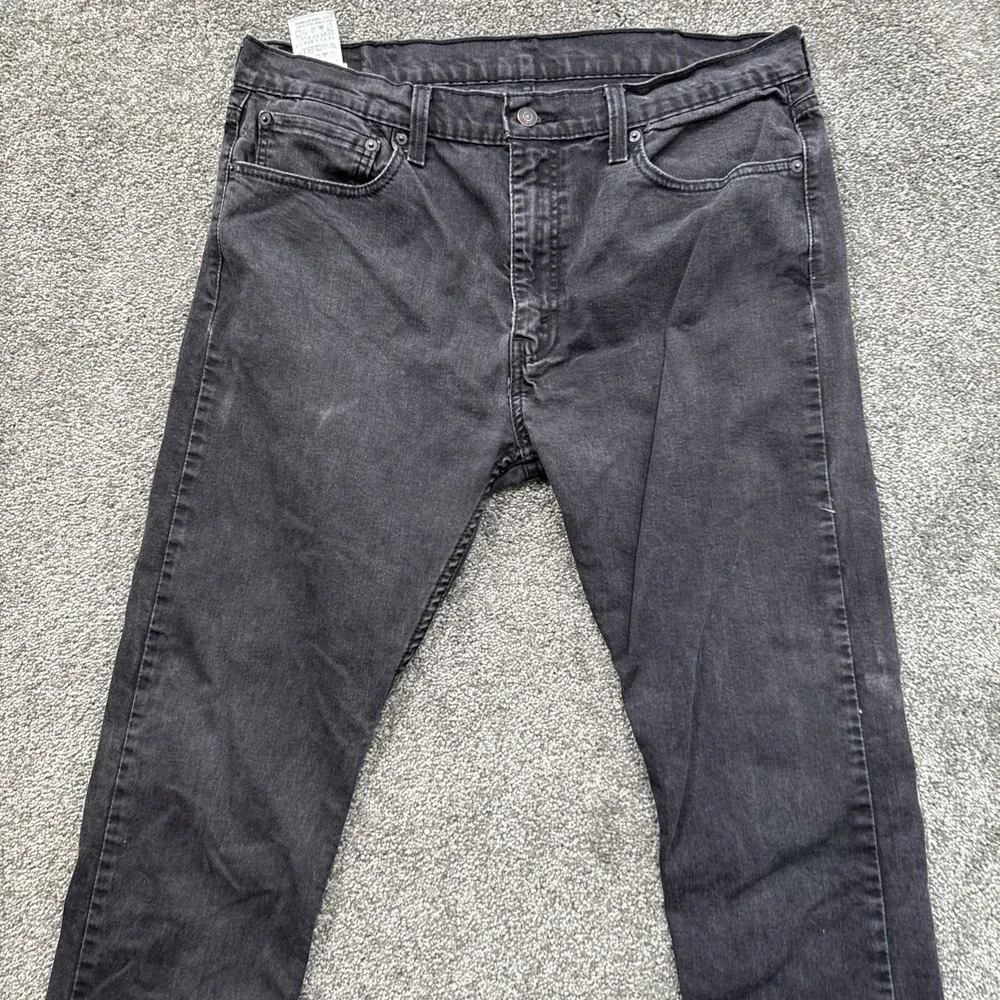 Levis 512 Mens Jeans 38x30 Straight Leg Black Denim Soft Stretch Pants